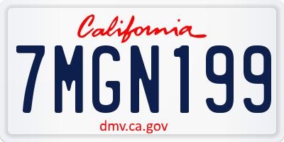 CA license plate 7MGN199