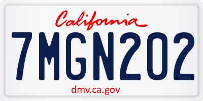 CA license plate 7MGN202