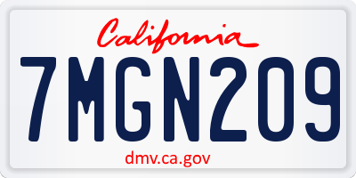 CA license plate 7MGN209