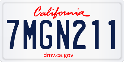 CA license plate 7MGN211