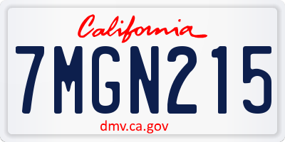 CA license plate 7MGN215