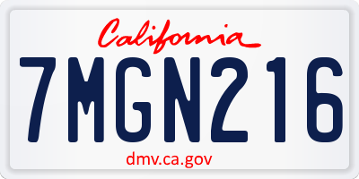 CA license plate 7MGN216