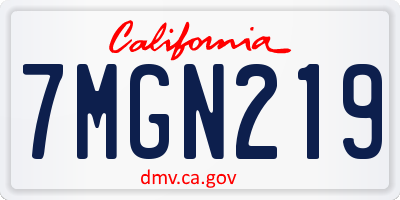 CA license plate 7MGN219