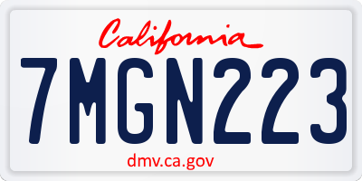 CA license plate 7MGN223