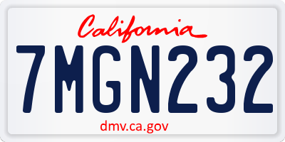 CA license plate 7MGN232