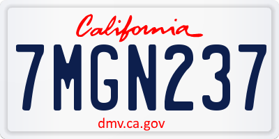 CA license plate 7MGN237