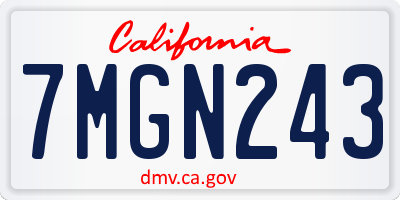 CA license plate 7MGN243