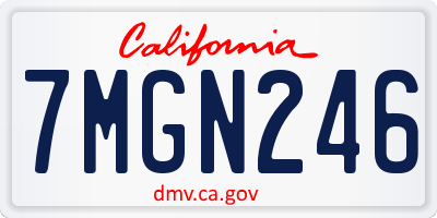 CA license plate 7MGN246