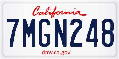 CA license plate 7MGN248