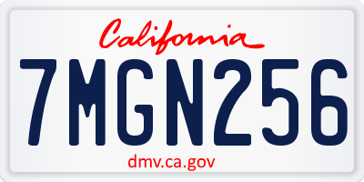 CA license plate 7MGN256