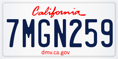 CA license plate 7MGN259