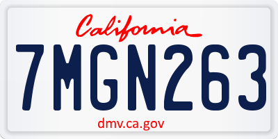 CA license plate 7MGN263