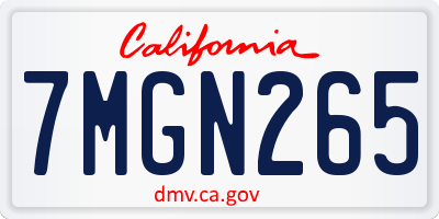 CA license plate 7MGN265