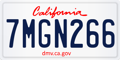 CA license plate 7MGN266