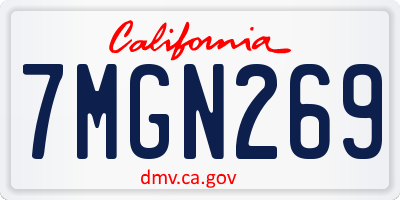 CA license plate 7MGN269