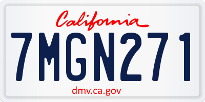 CA license plate 7MGN271