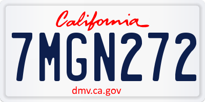 CA license plate 7MGN272