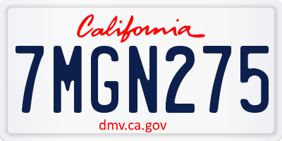 CA license plate 7MGN275