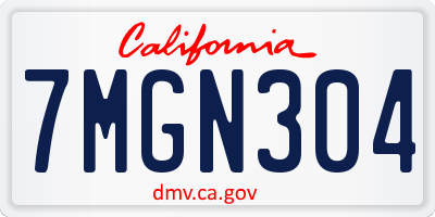 CA license plate 7MGN304