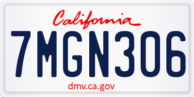 CA license plate 7MGN306