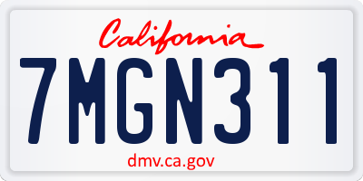 CA license plate 7MGN311