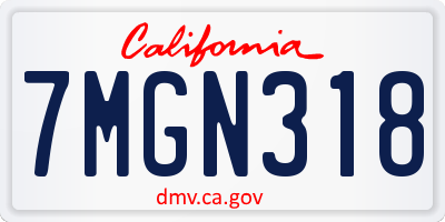 CA license plate 7MGN318