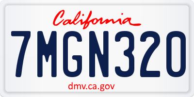 CA license plate 7MGN320