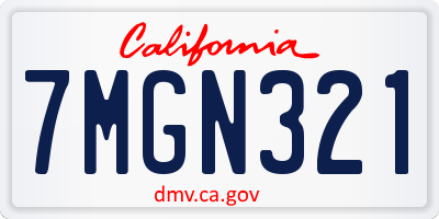 CA license plate 7MGN321