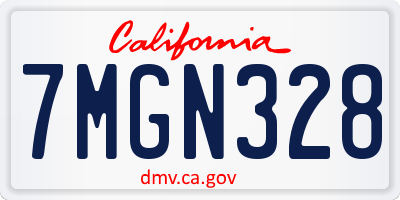 CA license plate 7MGN328