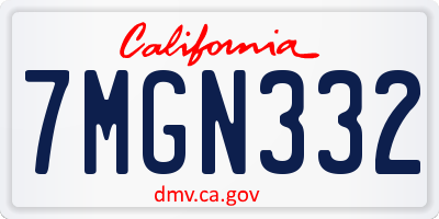 CA license plate 7MGN332