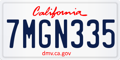 CA license plate 7MGN335