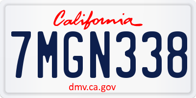 CA license plate 7MGN338