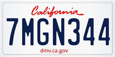 CA license plate 7MGN344
