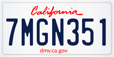 CA license plate 7MGN351