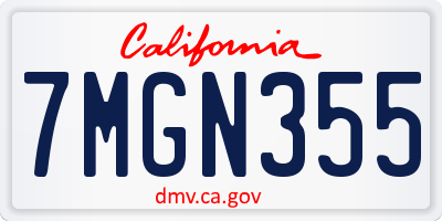 CA license plate 7MGN355