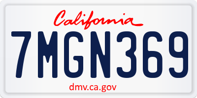 CA license plate 7MGN369