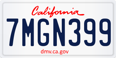 CA license plate 7MGN399