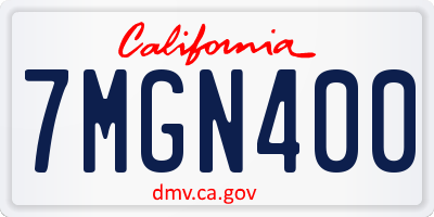 CA license plate 7MGN400