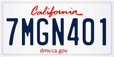 CA license plate 7MGN401