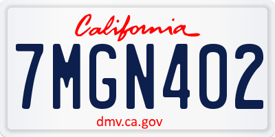 CA license plate 7MGN402