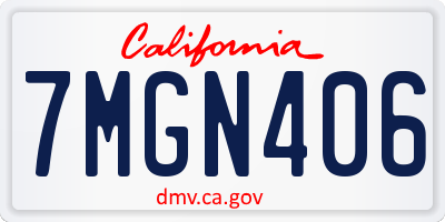 CA license plate 7MGN406