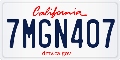 CA license plate 7MGN407