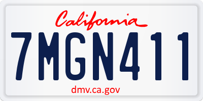 CA license plate 7MGN411