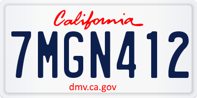 CA license plate 7MGN412