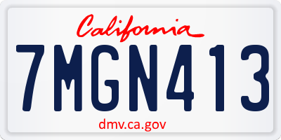 CA license plate 7MGN413