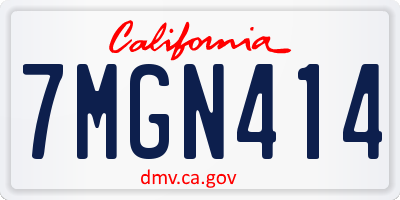 CA license plate 7MGN414
