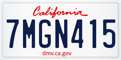 CA license plate 7MGN415