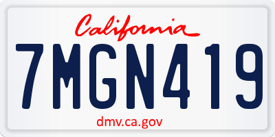 CA license plate 7MGN419