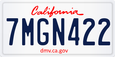 CA license plate 7MGN422