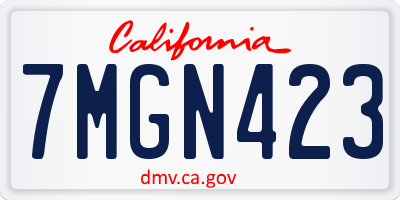 CA license plate 7MGN423